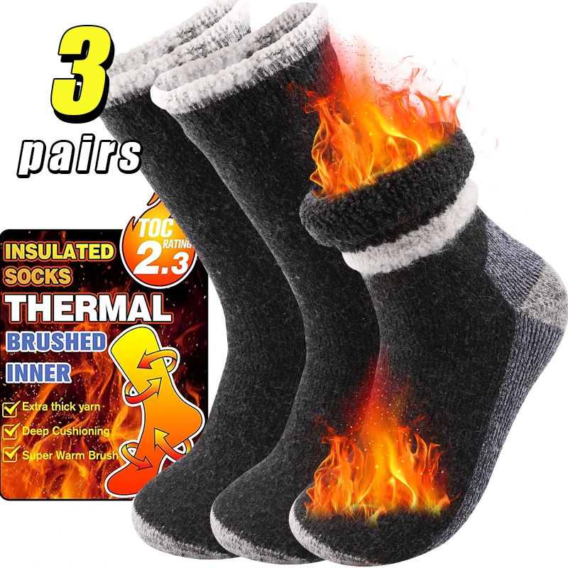 3 pares de calcetines gruesos  - Thermal Sock Winter reseña y precio