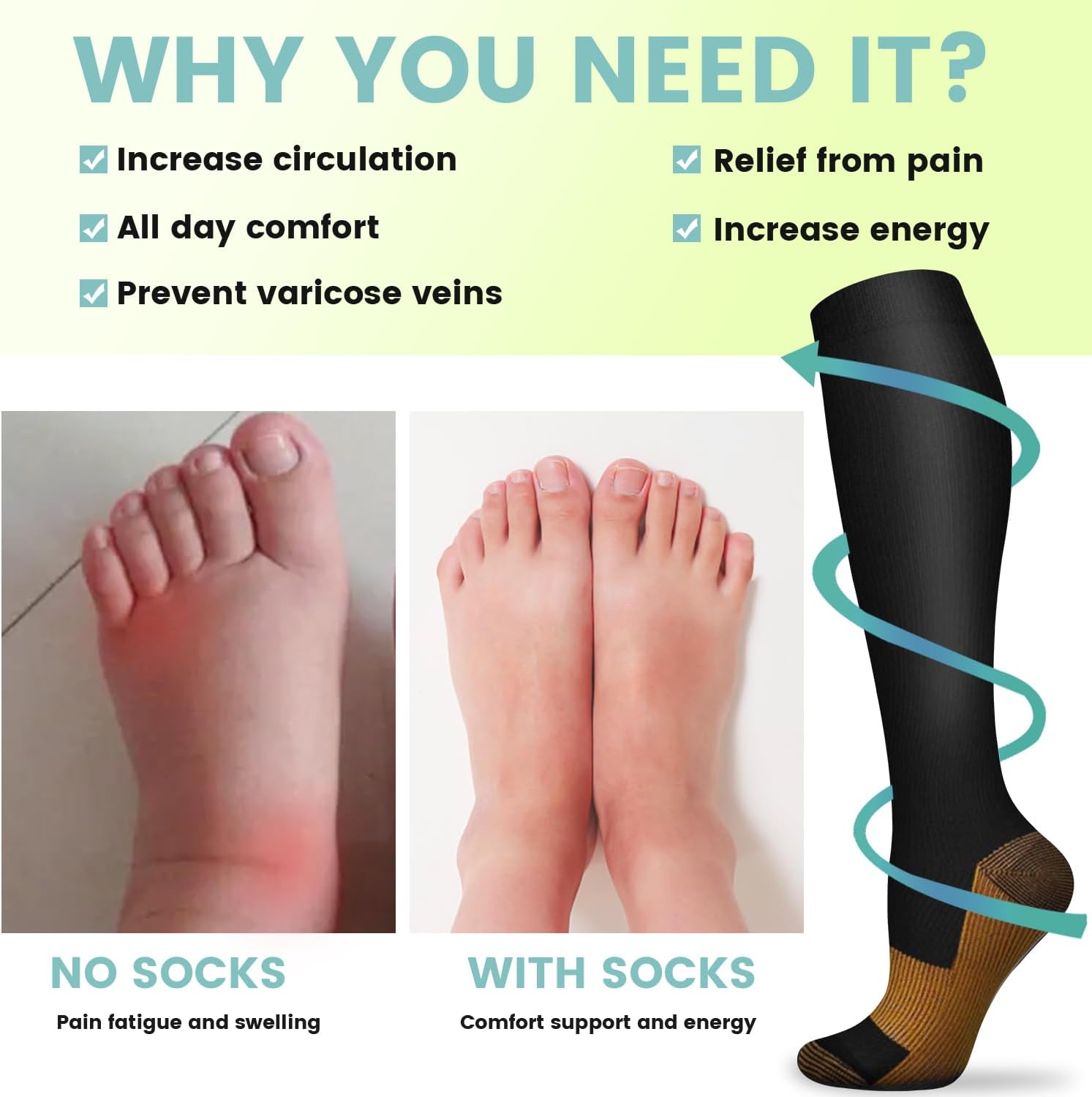 6 pares de calcetines de compr - Compression Sock Medical reseña y precio